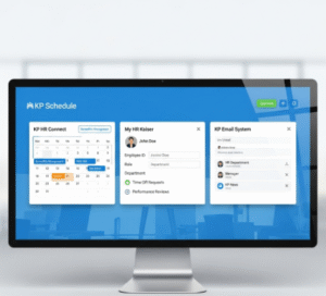 create a image for title "KP HR Connect, My HR Kaiser, KP Email System of KP Schedule's Kaiser Permanente Login"